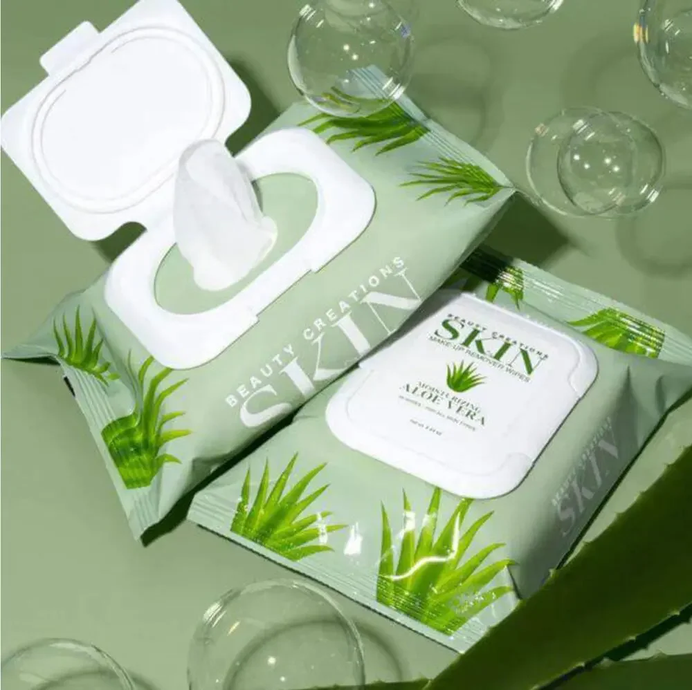 Beauty Creations SKIN Aloe Vera Moisturizing Makeup Remover Wipes NEW